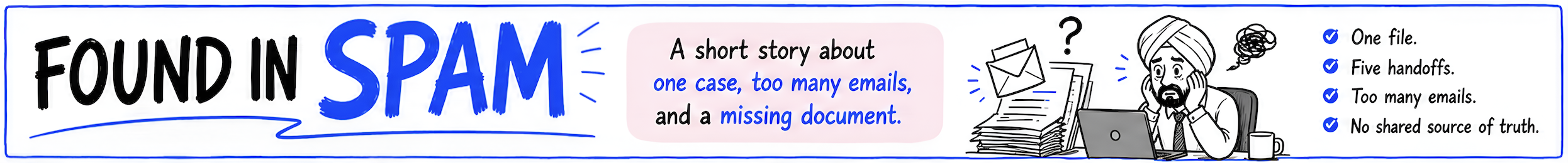 Found in Spam: A short story about one case, too many emails, and a missing document
