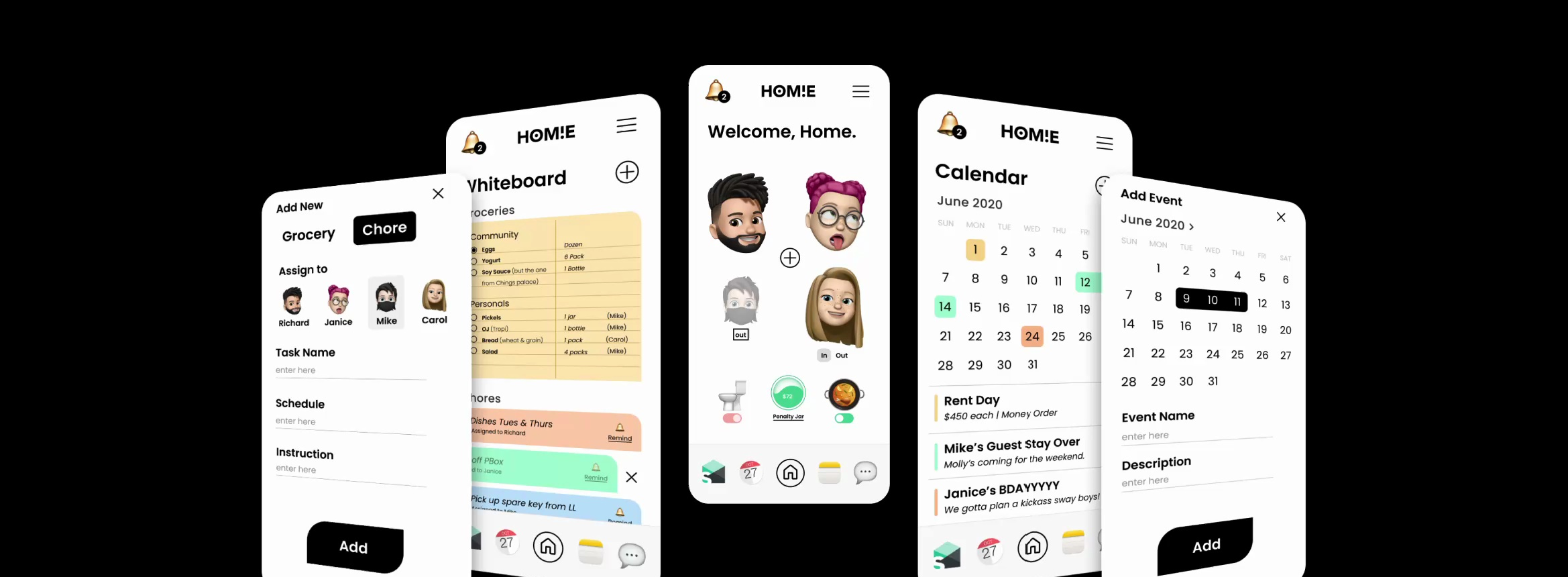 Homie Mobile Interface Presentation
